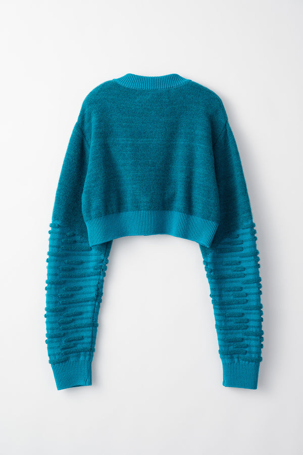 MURRAL Sway knit short cardigan (Turquoise blue)