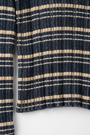 Monk's belt rib knit top (Navy)
