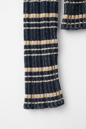 Monk's belt rib knit top (Navy)