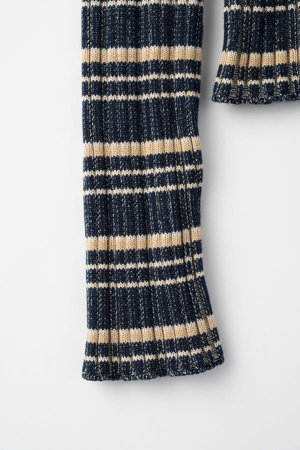 MURRAL Monk's belt rib knit top (Navy)