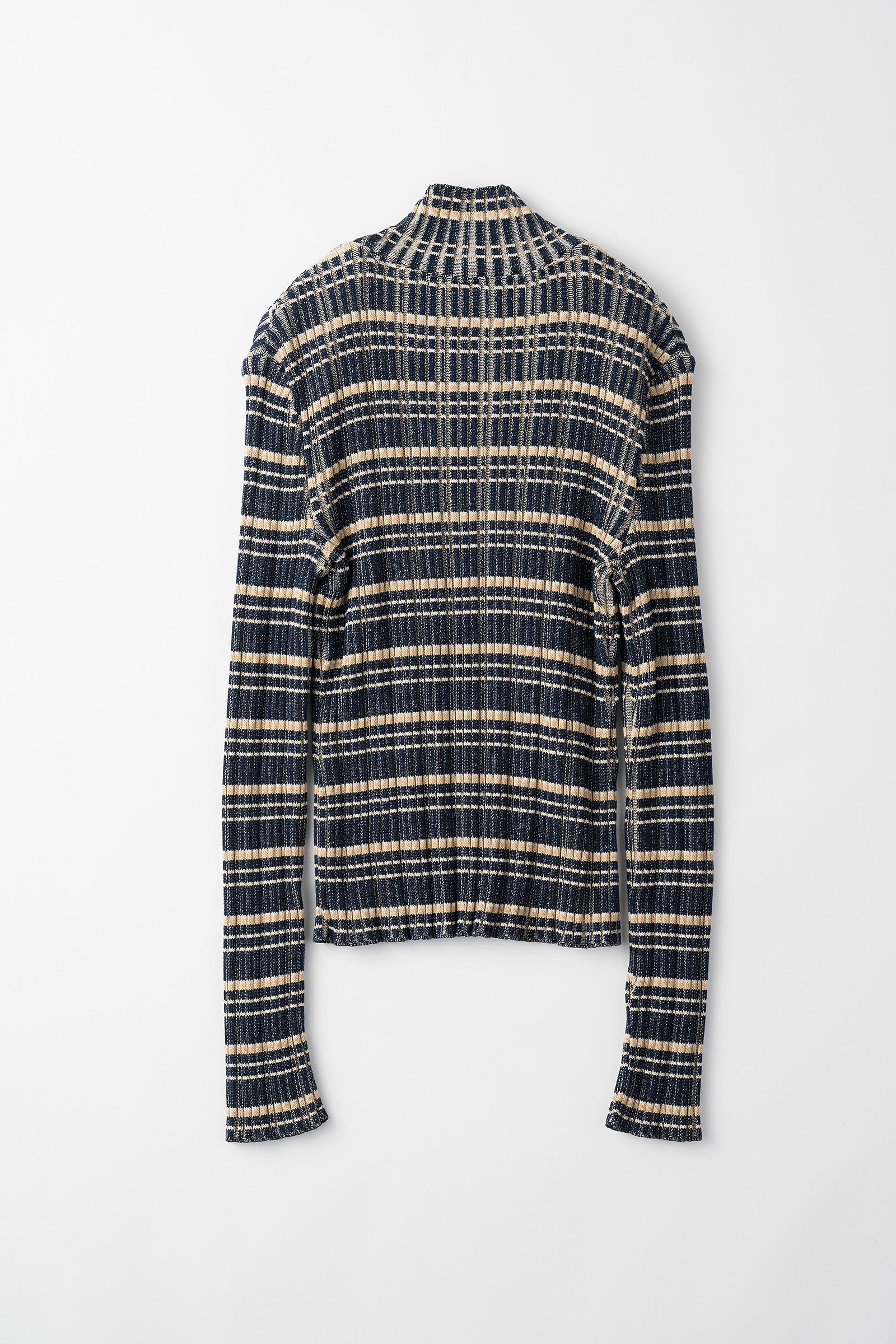 Monk's belt rib knit top (Navy)