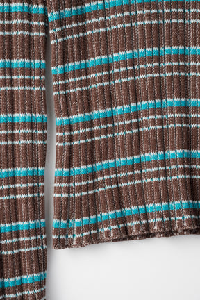 Monk's belt rib knit top (Brown)