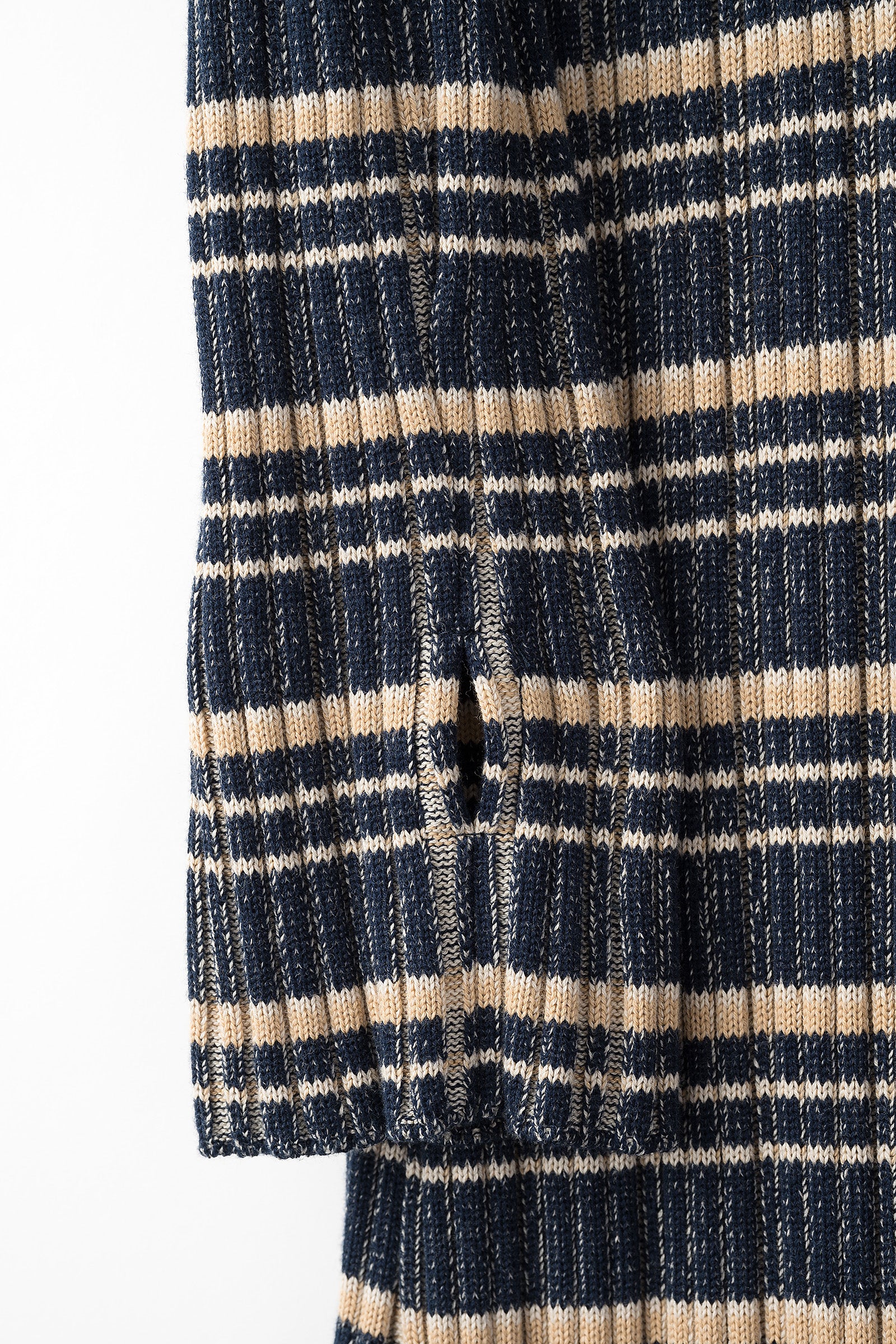 Monk's belt rib knit cardigan (Navy)