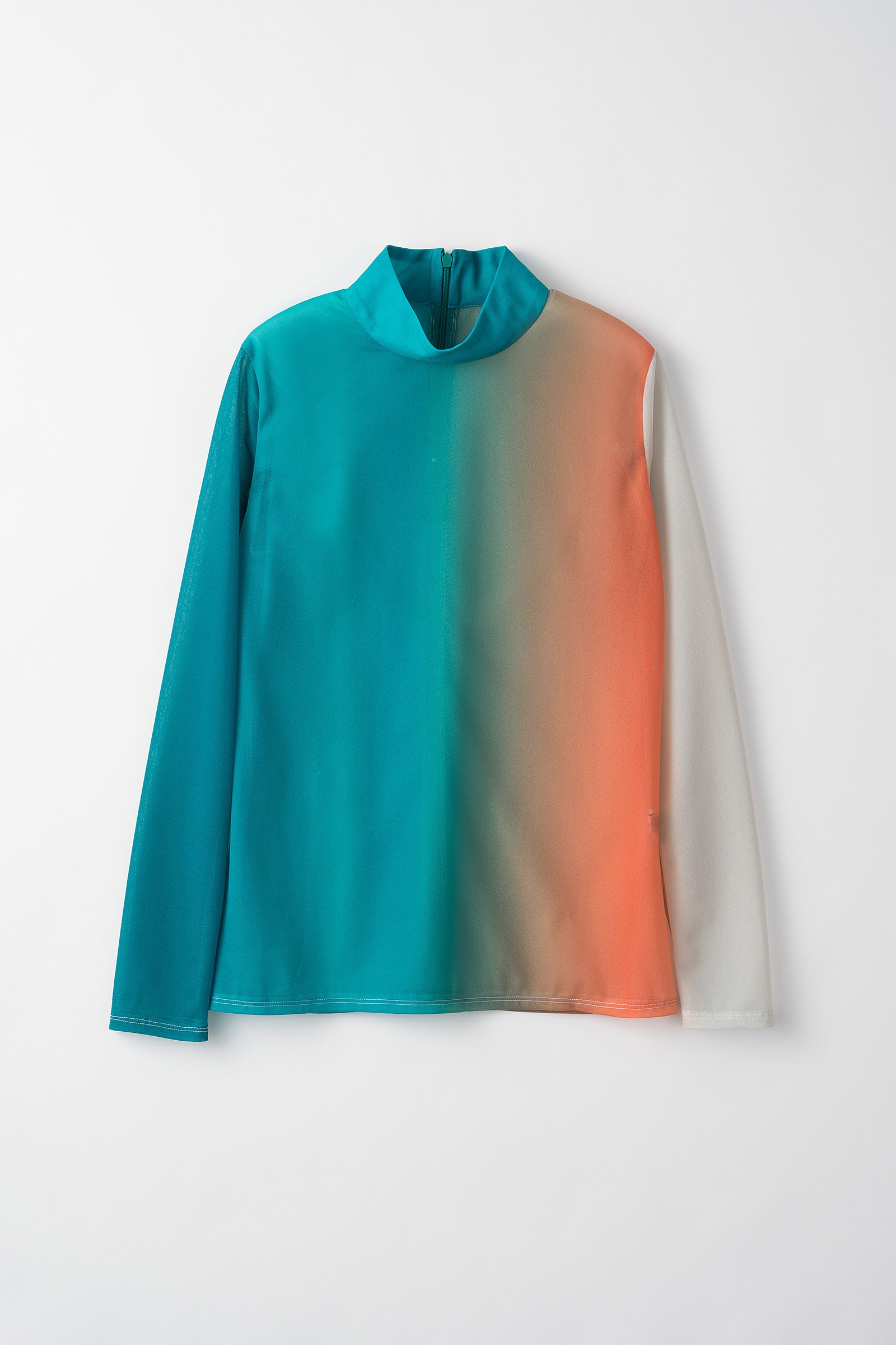 Sheer gradation top (Emerald blue)