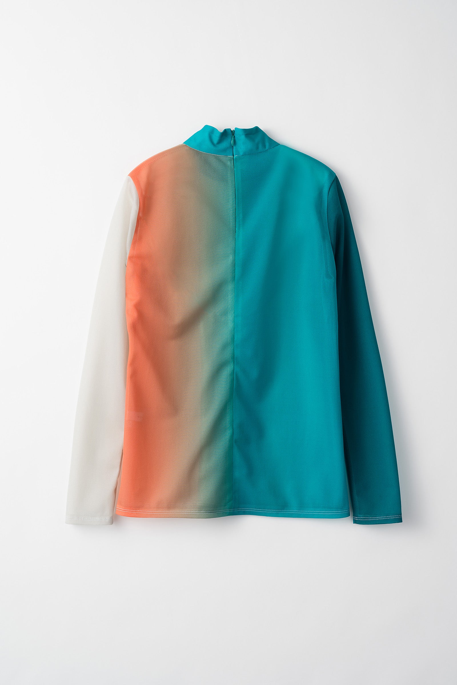 Sheer gradation top (Emerald blue)