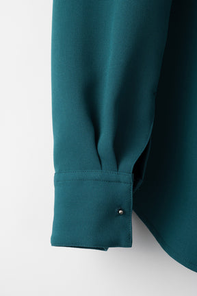 Tucked flare shirt (Emerald green)