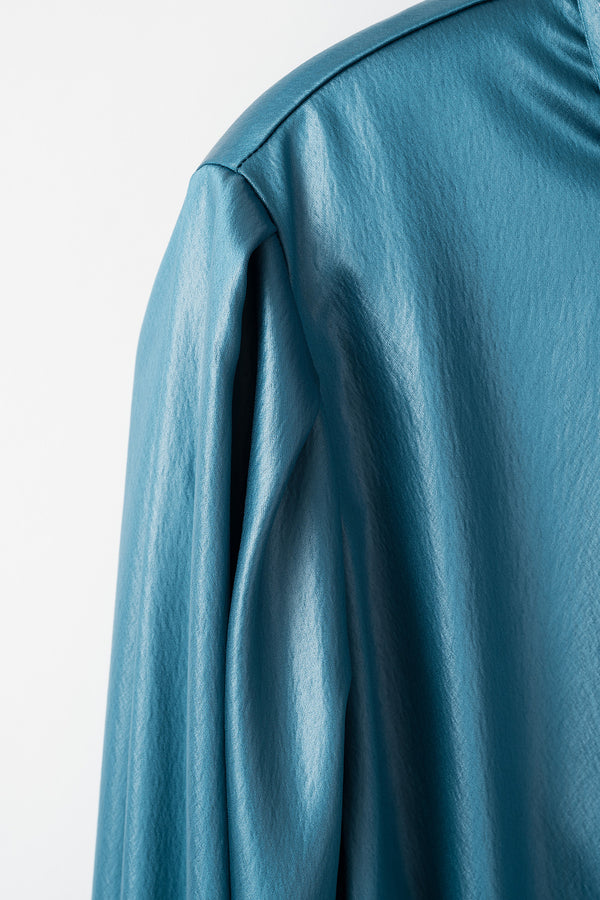 MURRAL Scarf blouse (Turquoise blue)