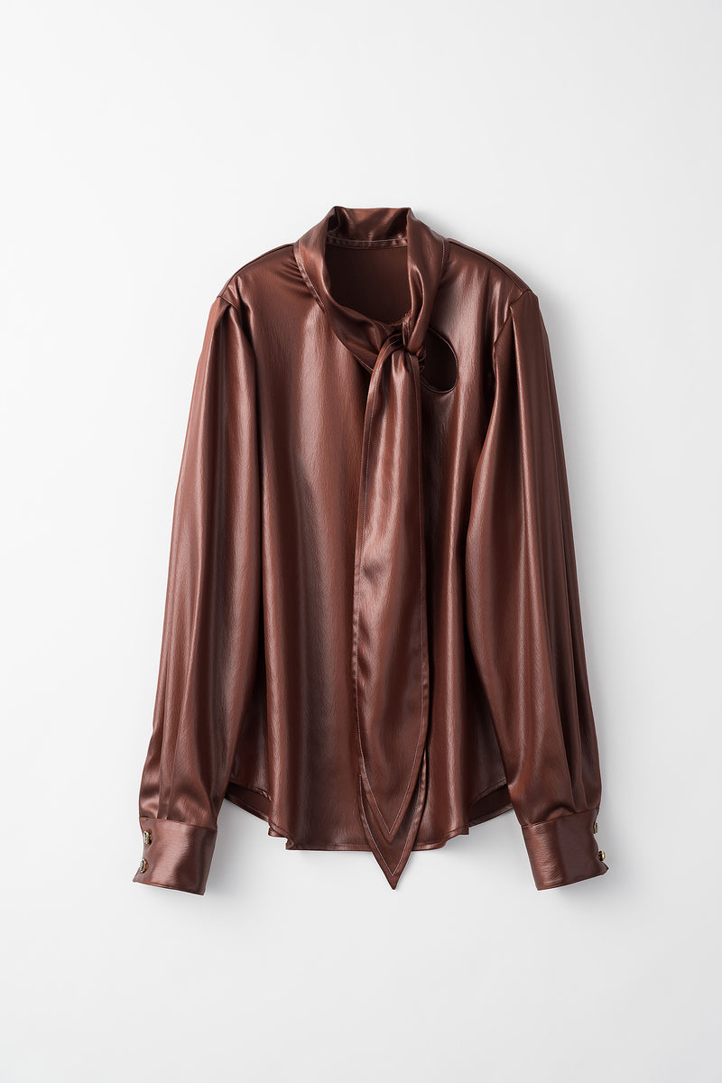 Scarf blouse (Russet brown)