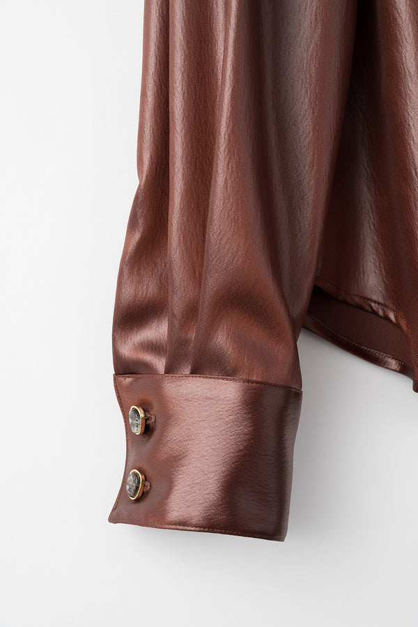 MURRAL Scarf blouse (Russet brown)
