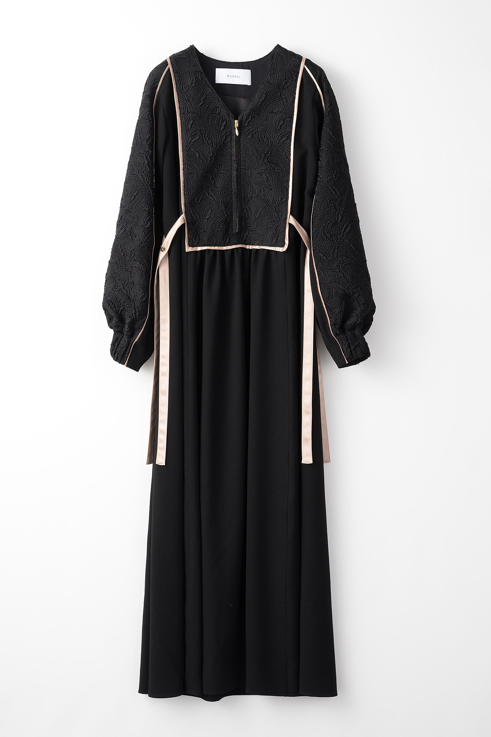 ヴィンテージ復刻 Thawing embroidery dress (Black) MURRAL