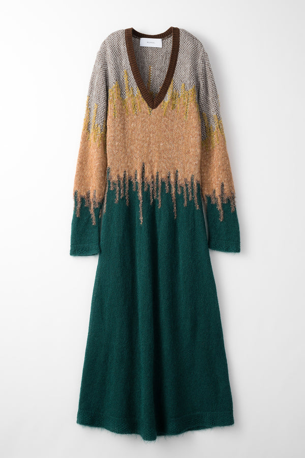 MURRAL Water mirror knit dress (Green)