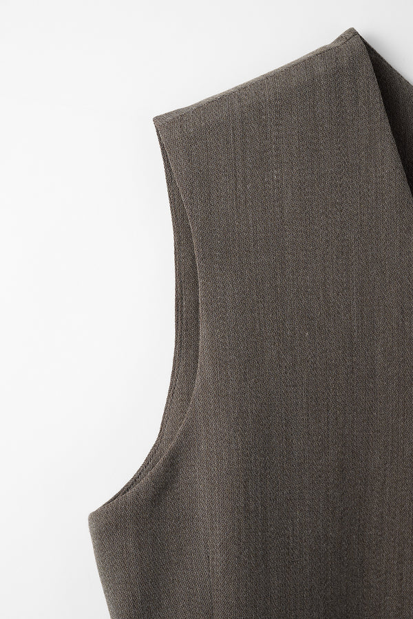 MURRAL Chambray sleeveless dress (Dark brown)