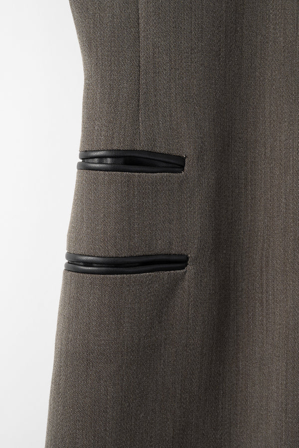 MURRAL Chambray sleeveless dress (Dark brown)
