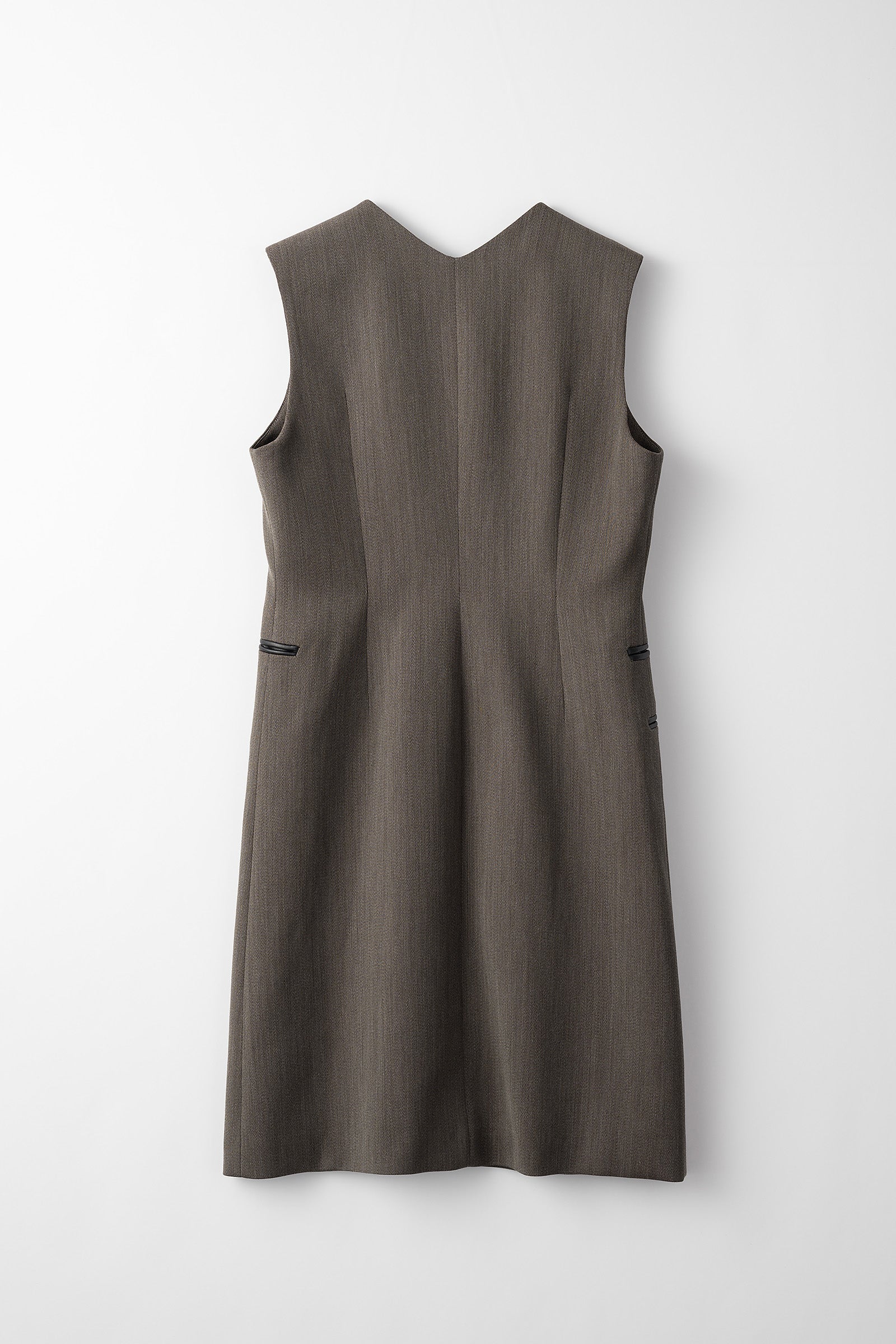 Chambray sleeveless dress (Dark brown)