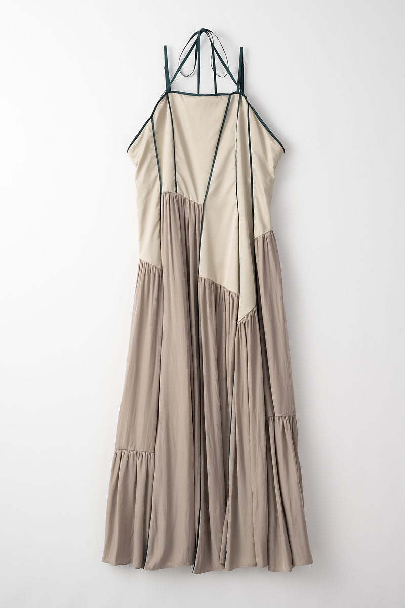Leaf vein camisole dress (Sand beige)