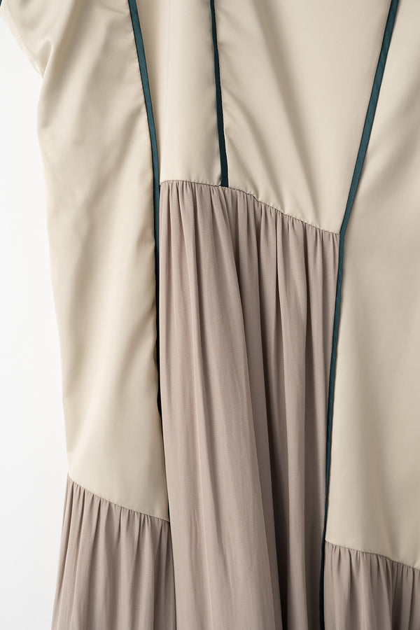 MURRAL Leaf vein camisole dress (Sand beige)