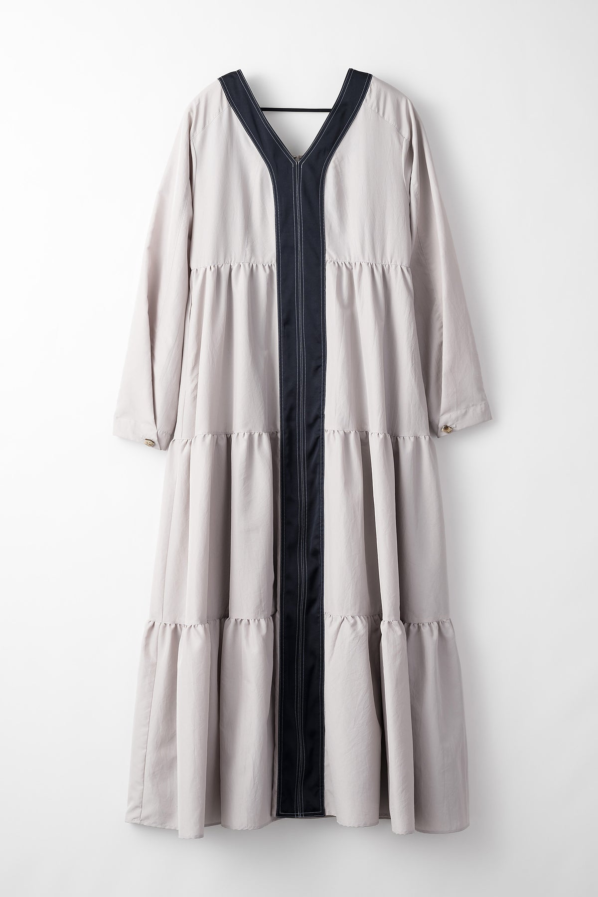 Vintage taffeta tiered dress (Gray)