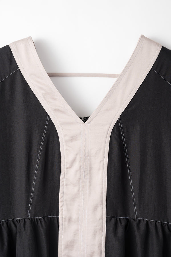 MURRAL Vintage taffeta tiered dress (Black)