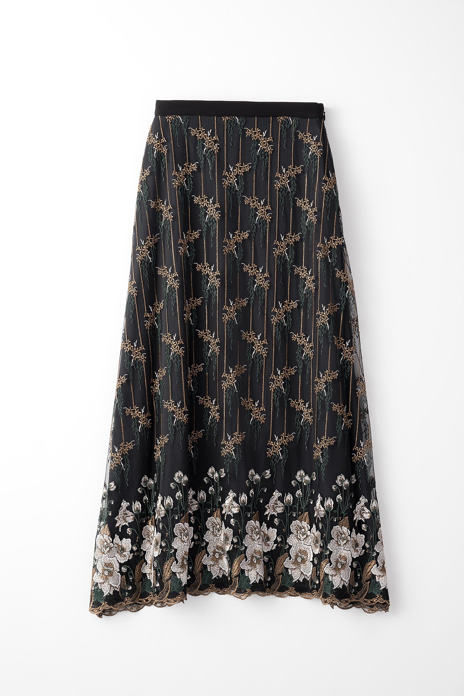 サイズ[新品未使用]Spick\u0026Span Embroidered lace skirt