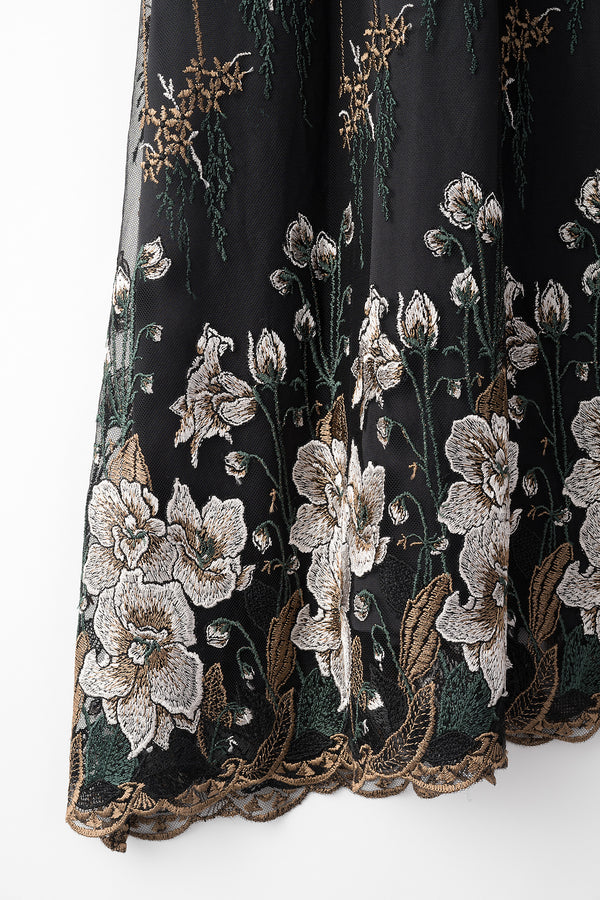 MURRAL Everlasting embroidery lace skirt (Black)