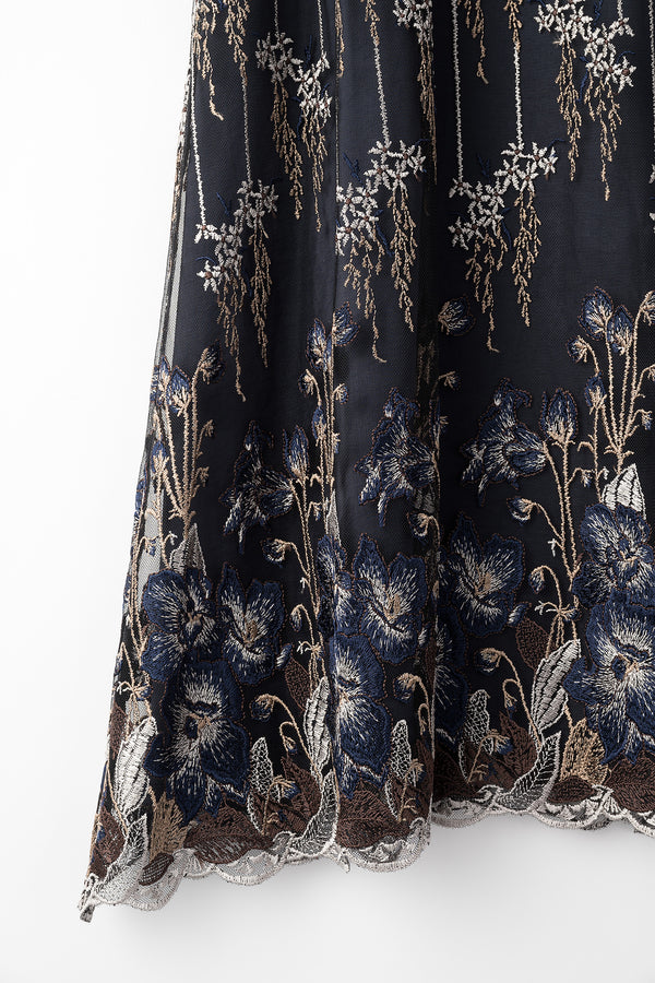 MURRAL Everlasting embroidery lace skirt (Navy)