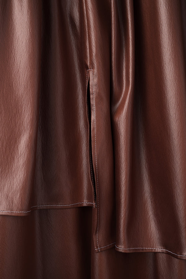 MURRAL Flow tiered skirt (Russet brown)
