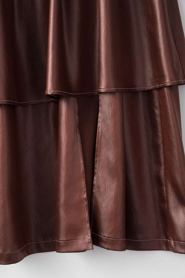 MURRAL Flow tiered skirt (Russet brown)