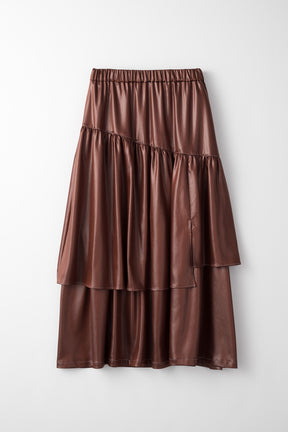 Flow tiered skirt (Russet brown)