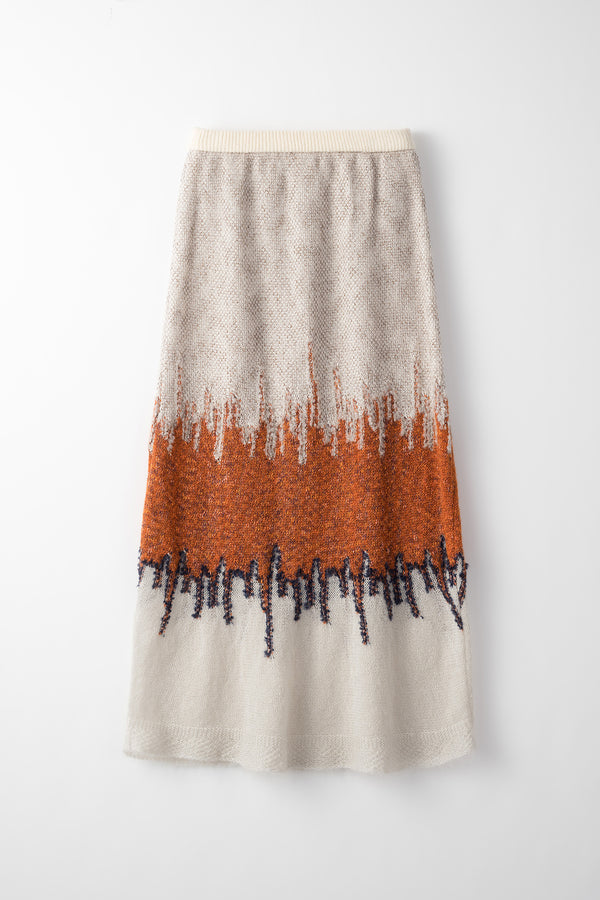 MURRAL Water mirror knit skirt (Light gray)