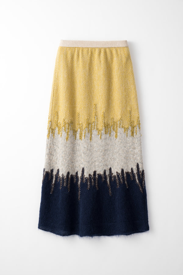 MURRAL Water mirror knit skirt (Navy)