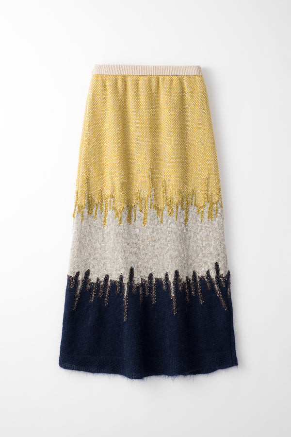 MURRAL Water mirror knit skirt (Navy)