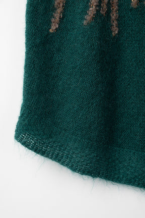 Water mirror knit skirt (Green)