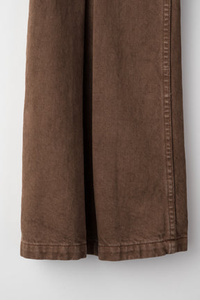 Tucked flare denim (Brown)