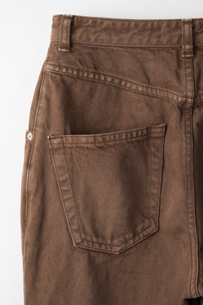 Tucked flare denim (Brown)