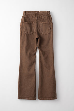 Tucked flare denim (Brown)