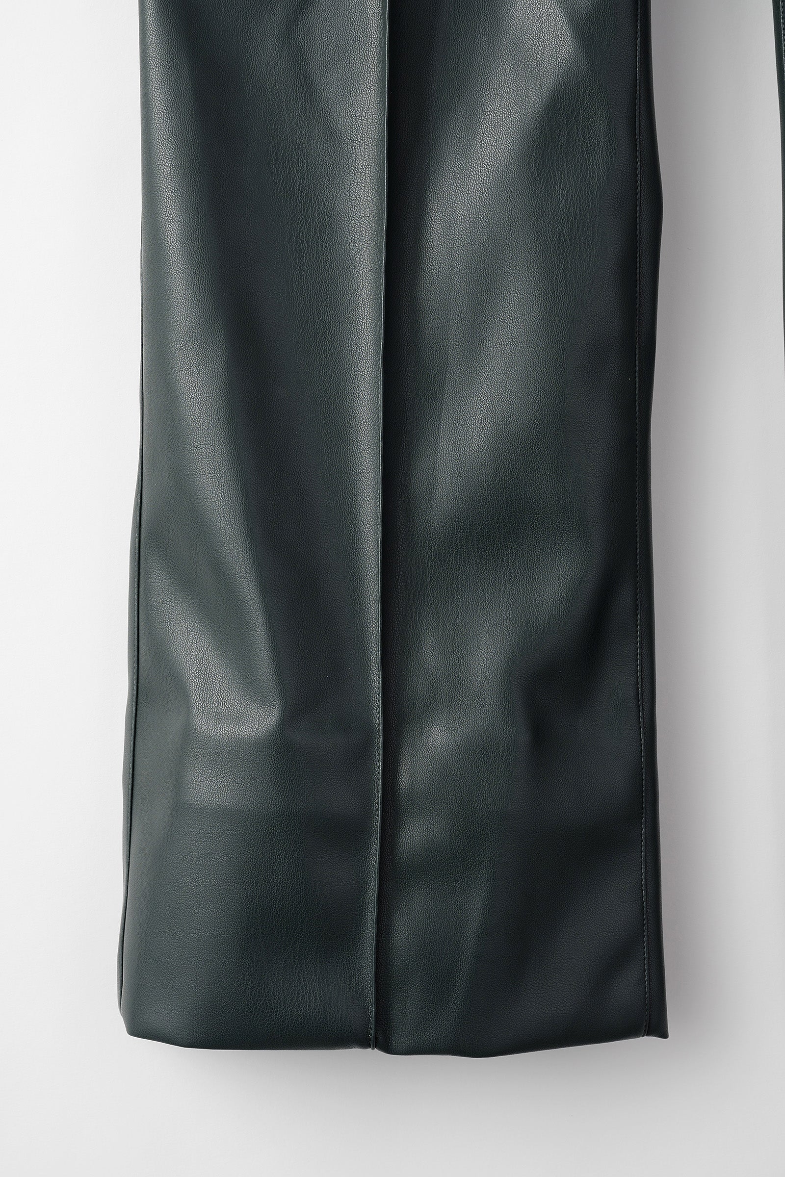 Vegan leather flared trousers (Deep green)