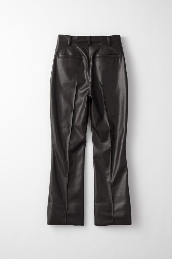 MURRAL Vegan leather flared trousers (Brown)