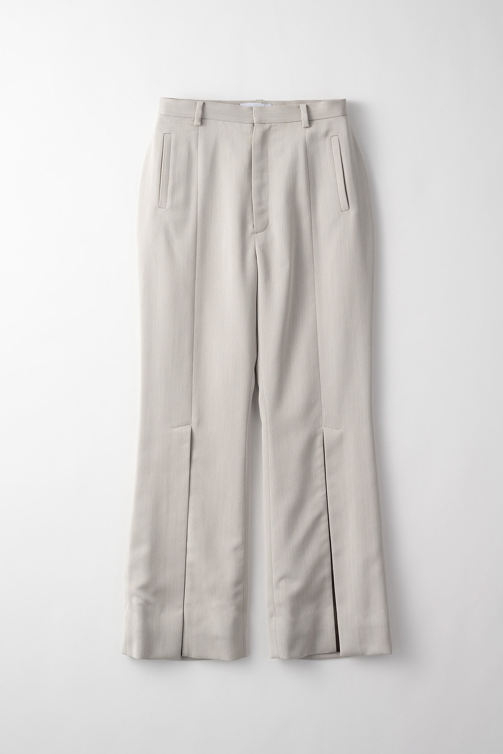 Chambray flared trousers (Ice gray)