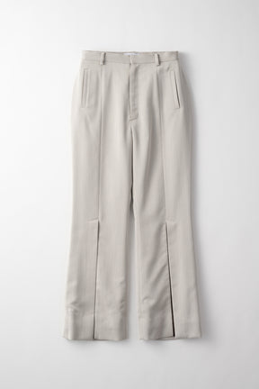 Chambray flared trousers (Ice gray)