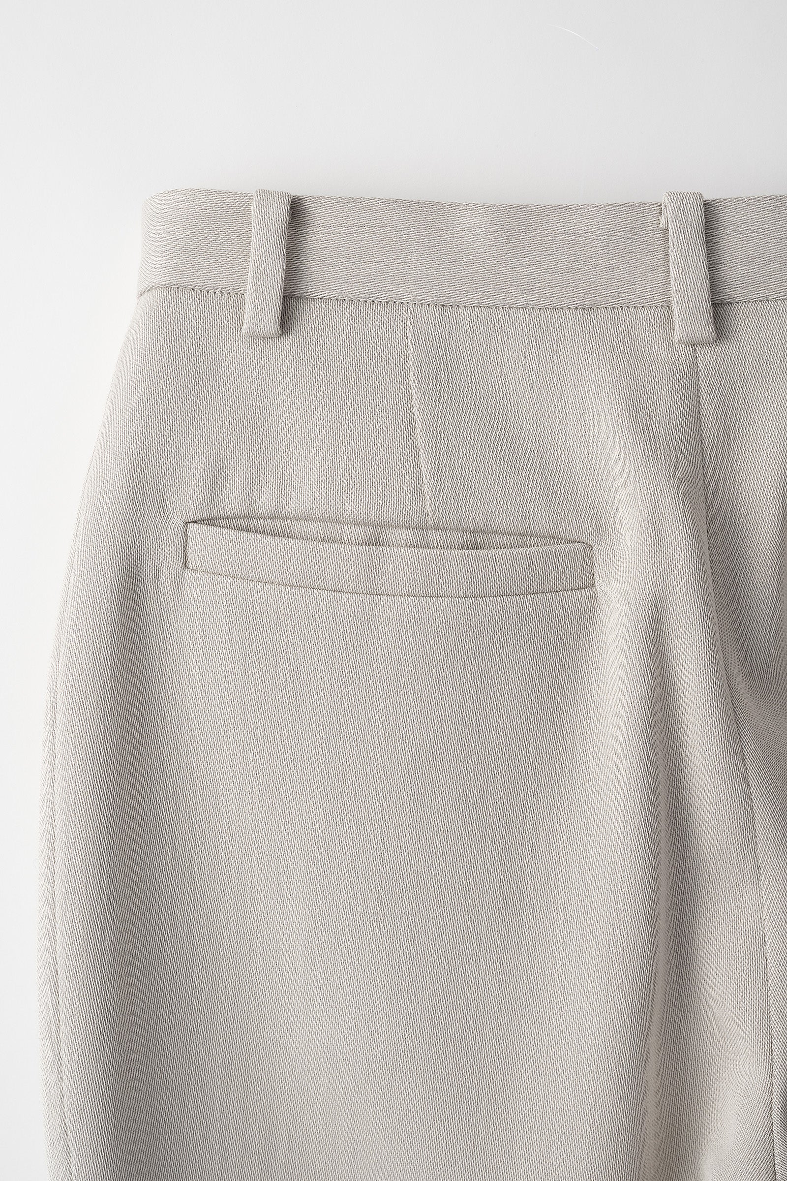 Chambray flared trousers (Ice gray)