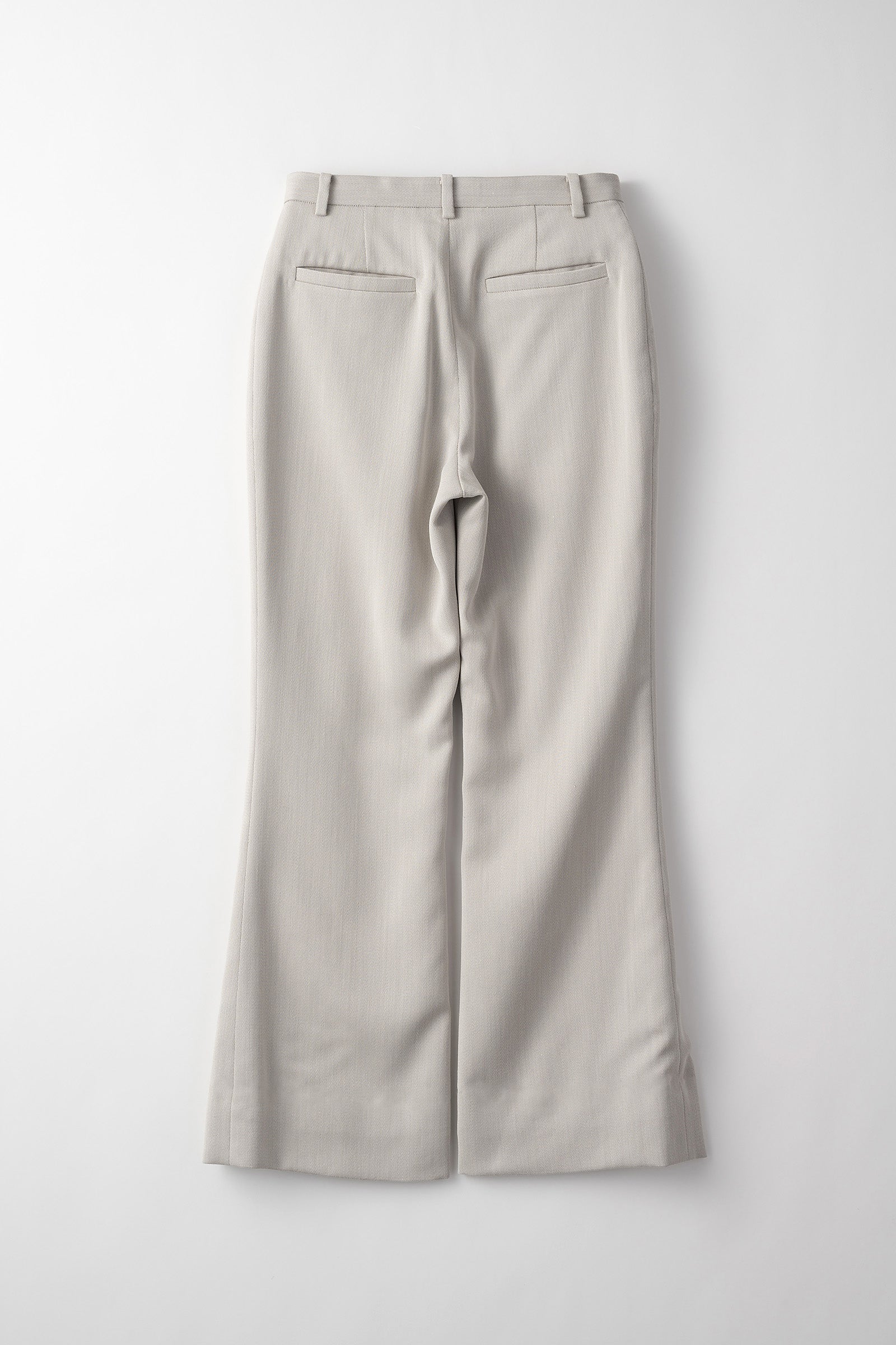 Chambray flared trousers (Ice gray)