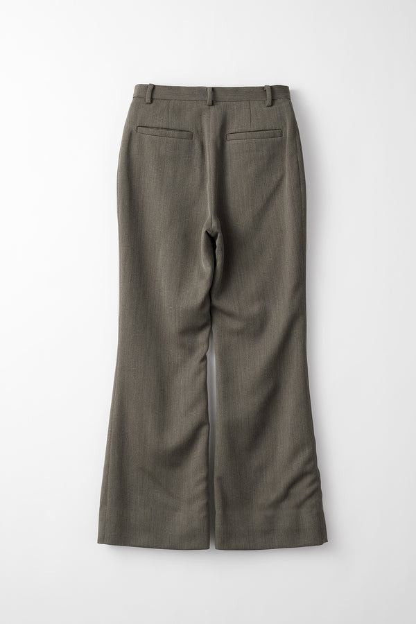MURRAL Chambray flared trousers (Dark brown)