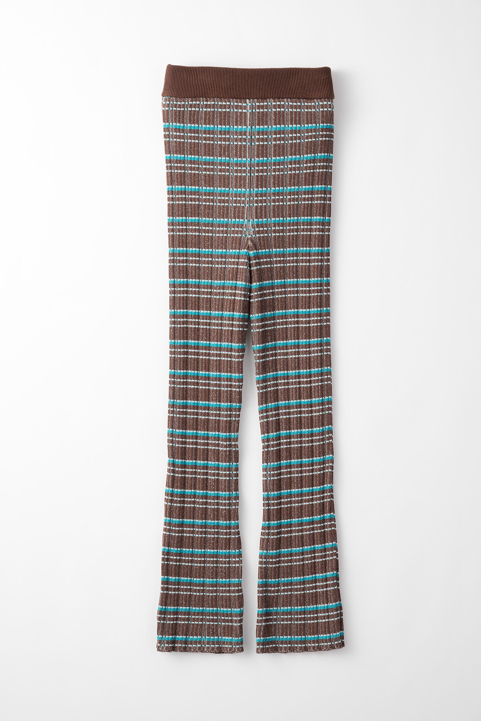 Monk's belt rib knit trousers (Brown)