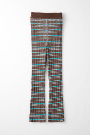 Monk's belt rib knit trousers (Brown)