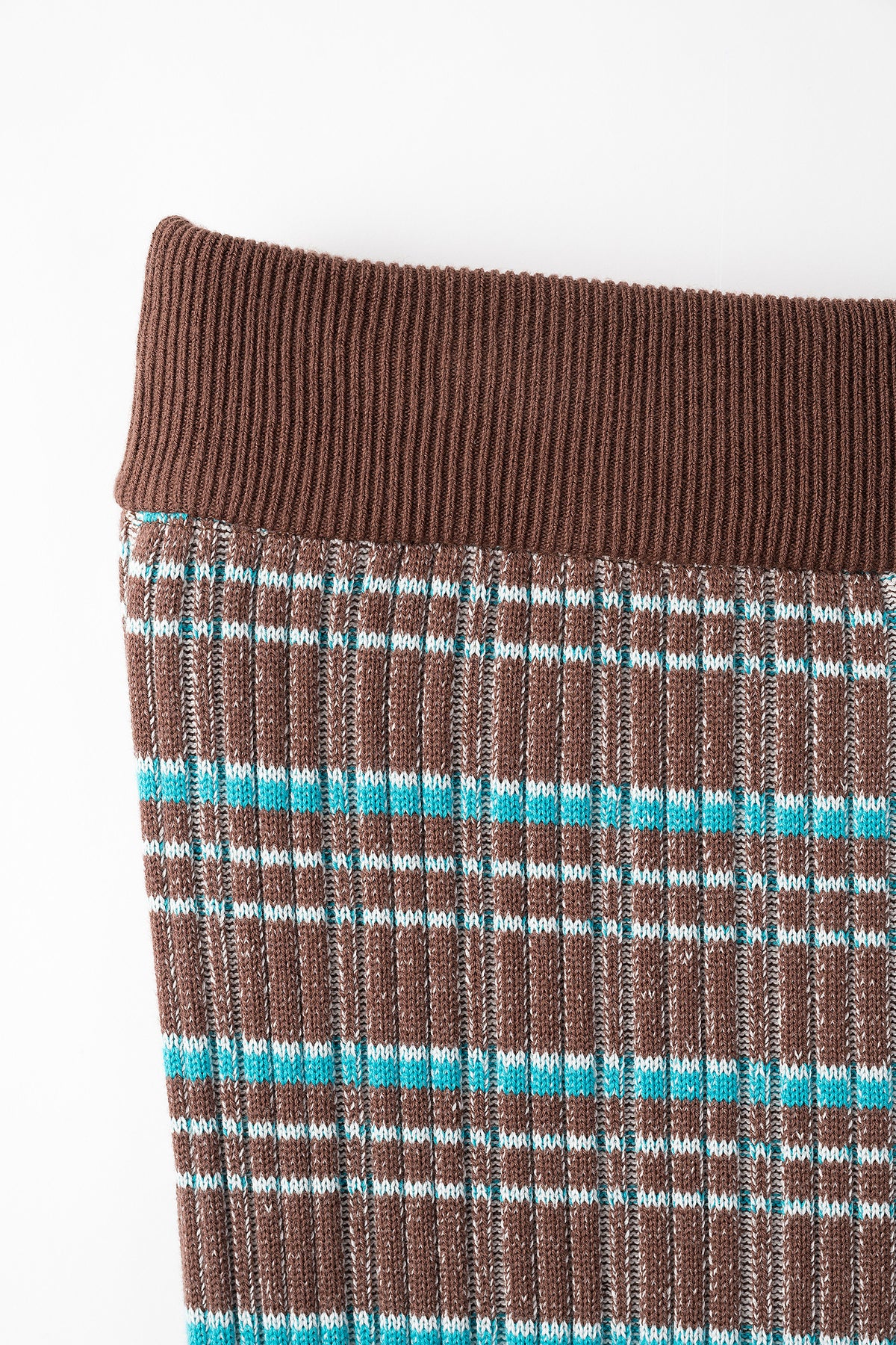 Monk's belt rib knit trousers (Brown)