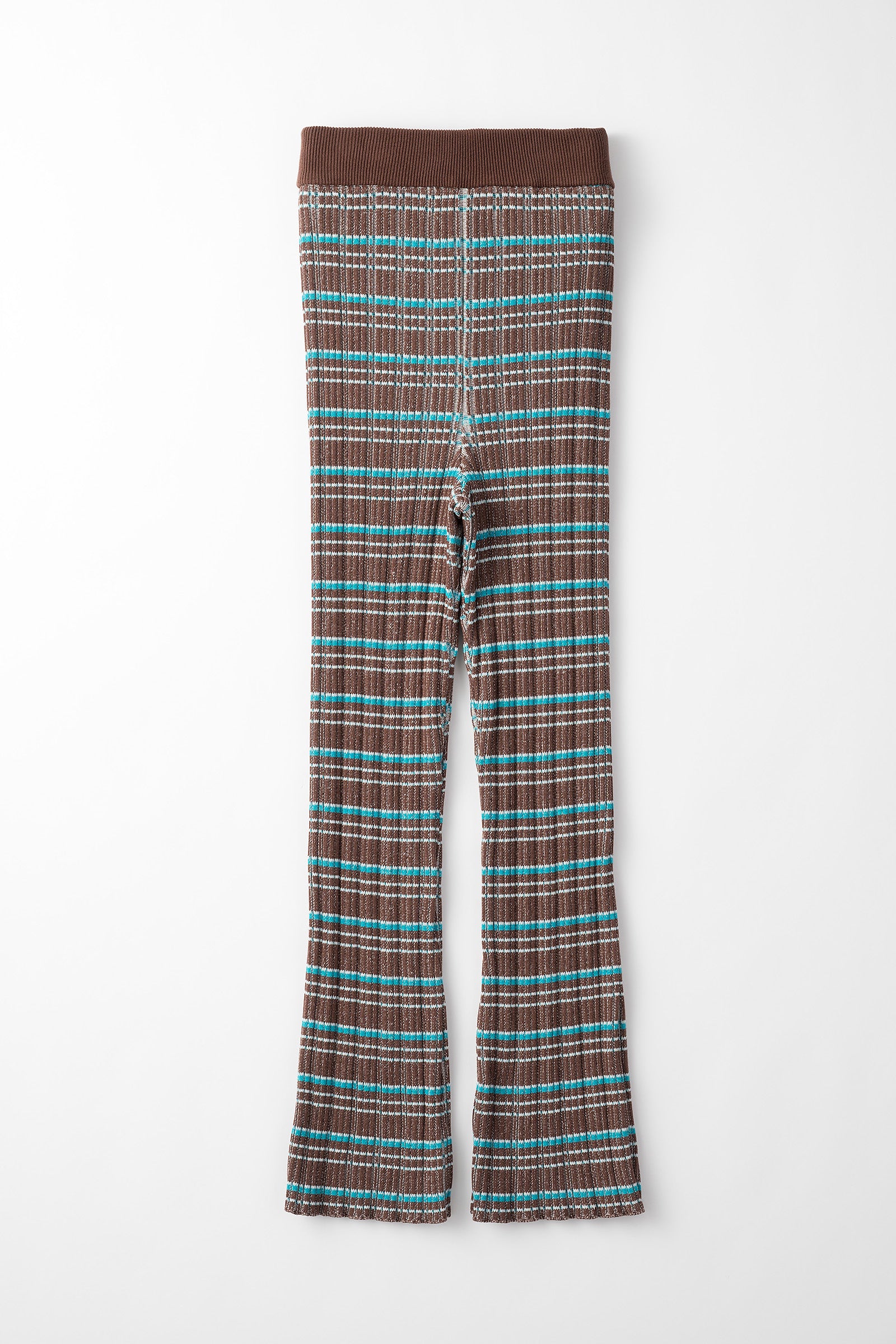 Monk's belt rib knit trousers (Brown)