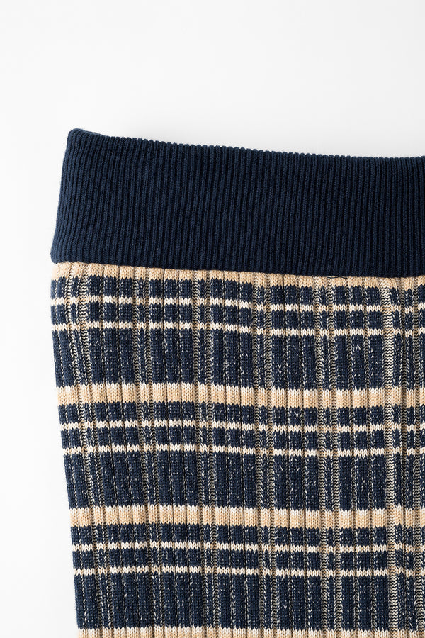 MURRAL Monk's belt rib knit trousers (Navy)