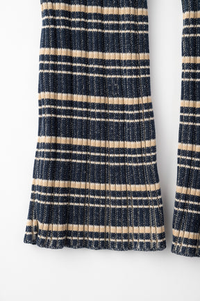 Monk's belt rib knit trousers (Navy)