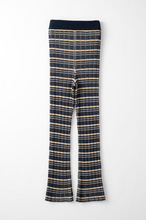 Monk's belt rib knit trousers (Navy)