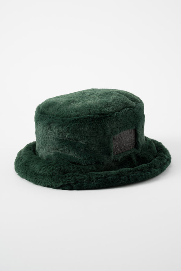 MURRAL Ordinary fake fur bucket hat (Deep green)